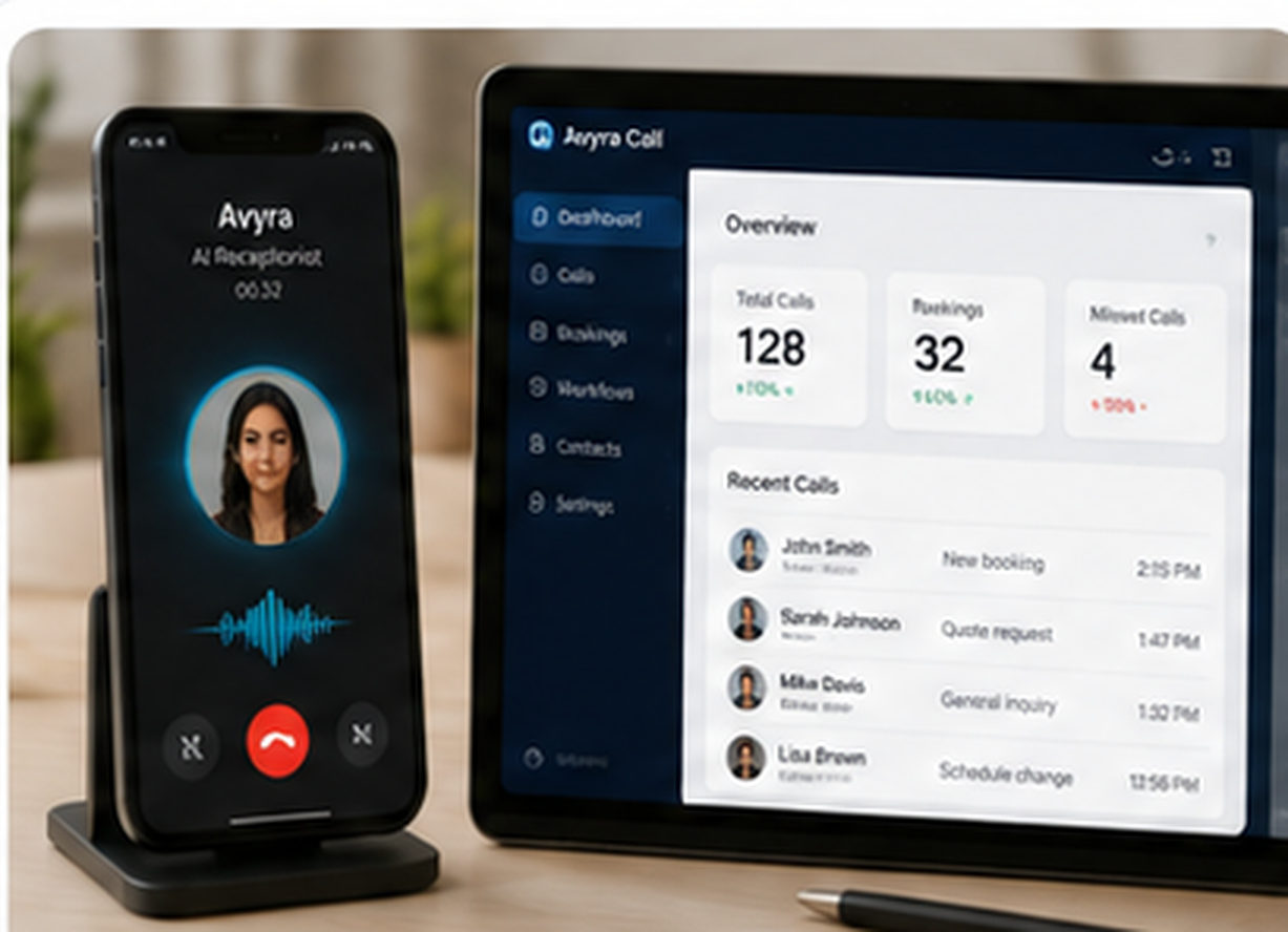 Avyra Call AI receptionist product interface